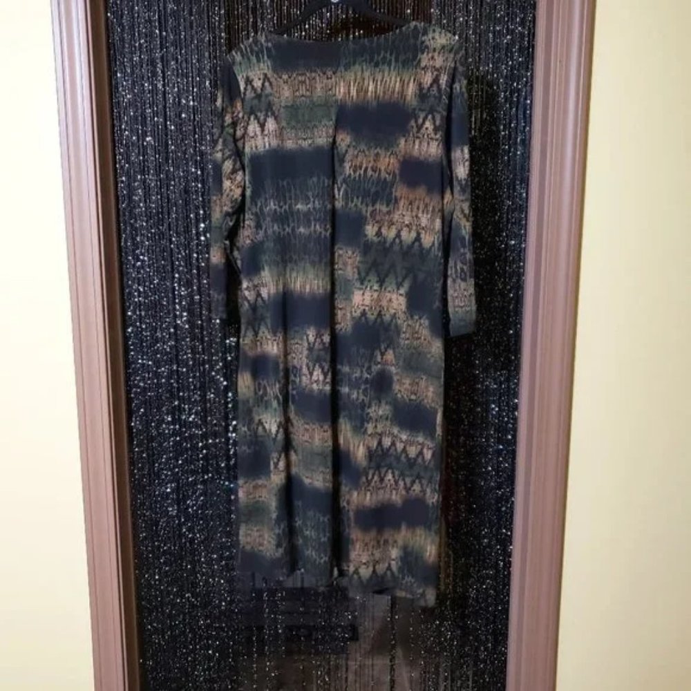 Roaman"s Safari Green Multi Jungle Shift Dress - Picture 7 of 8